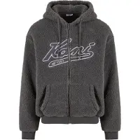 Karl kani Casaco em moletão 'Varsity' antracite / cinzento claro