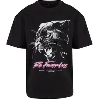 Mister tee Camisa 'Be Fearless' cinzento / rosa claro / preto / branco