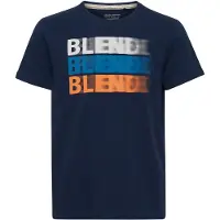 Blend Camisa azul / azul escuro / laranja / branco