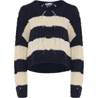 Dreimaster Pullover marinho / branco lã