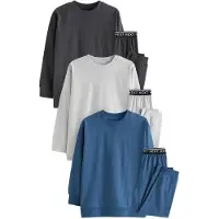 Next Pijama azul / acinzentado / preto / branco