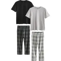 Next Pijama comprido cinzento / cinzento claro / preto