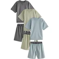 Next Pijama azul fumado / cinzento escuro / maçã