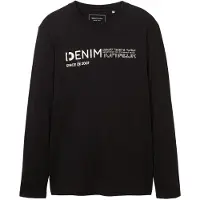 Tom Tailor DENIM Camisa preto / branco