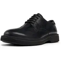 Camper para homem. K100998-001 Sapatos de couro Norman preto (40), Plano, Cordão, Casual