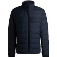 BOSS para homem. 50519237 Jaqueta Cenitos hidrófuga com detalhe de logo marinho (52), Casual, Polister Reciclado