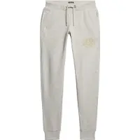 Superdry para mulher. W7011093A Calças jogger com logótipo metálico Luxe cinzento (XS), Casual, Esportivo, Cinza, Algodão, Multisport, Suste