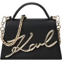 Karl Lagerfeld Mala de ombro 'Signature 2.0' ouro / preto