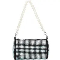 NAEMI Mala de ombro preto / prata / transparente / branco pérola