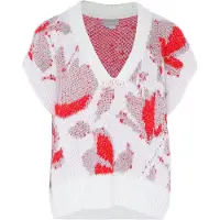 Jalene Pullover vermelho / branco lã