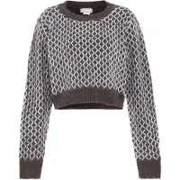 Jalene Pullover cinzento escuro / branco