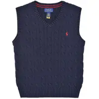 Ralph Lauren para menino. 323702300026 Colete de algodão em ponto de tranças azul-marinho ((XL) 13/14años= 163/174cm), Casual, moda inf