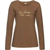 LASCANA Camisa de pijama castanho / ouro