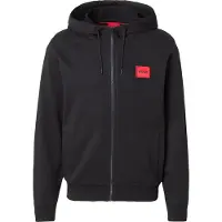 HUGO para homem. 50447972 Blusa de moletom com fótula preta (M), Preto, Casual, Algodão, Manga comprida, Sustentável
