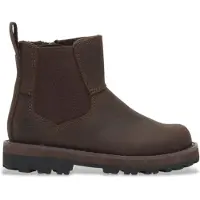 Timberland unisex para criança. TB0A28NR9311 Courma Kid Mid botins chelsea em pele castanha (21), Couro, Marrom, Plano, Zíper, Casual, moda