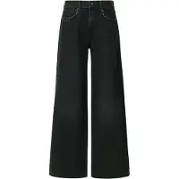 Pepe Jeans para mulher. PL204889 Calças de ganga largas, de cintura média, pretas (31/30), Preto, Casual, Algodão, Denim, Sustentável