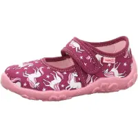 Superfit Pantufa 'Bonny' rosa / vermelho cereja / branco