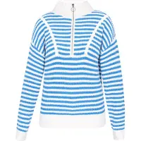 SANIKA Pullover azul / branco