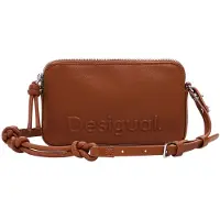 Desigual , Porta telemóvel com logotipo 3D, Poliuretano, Marrom, U