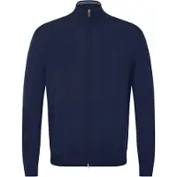 Gant para homem. 8050208 Casaco com fecho de correr em lã merino extrafina azul-marinho (S), Casual, Manga comprida