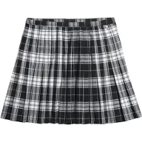 Superdry para mulher. W7210208A Minissaia plissada xadrez preta (XL), Preto, Casual, Poliéster