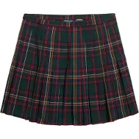 Superdry para mulher. W7210169A Saia mini plissada xadrez verde (S), Casual, Poliéster