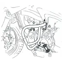Hepco & becker Estribo de proteção do depósito e motor FZ 6/FAZER AF. 04-, PRETO