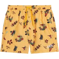 Superdry para homem. M3010232A Fato de banho com estampado havaiano reciclado amarelo (XL), Beachwear, Polister Reciclado, Sustentável