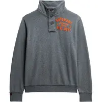 Superdry para homem. M2014114A Camisola cinzenta Vintage Athletic Henley (M), Casual, Cinza, Algodão