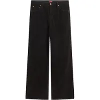 Superdry para mulher. W7011108A Calças de bombazina de cintura média e perna larga preto (26/30), Casual, Algodão