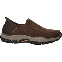 SKECHERS para homem. 204810 Slip-ins RF Respected Elgin chinelos de couro castanhos castanhos (44), Marrom, Plano, Nenhum, Casual
