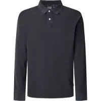 Pepe Jeans para homem. PM542213 Pólo piqué de manga comprida slim fit preto (M), Casual, Algodão, Sustentável