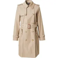 Ralph Lauren para mulher. 297967122002 Gabardina cruzada de mistura de algodão bege (L), Casual, Clássico