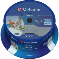 Verbatim Bd-r Blu-ray 25gb 6x Dl Amplo Imprimível Cb 25 Unidades