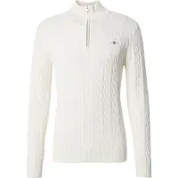 Gant para homem. 8050603 Pulôver bege com meio fecho de correr (XL), Casual, Algodão