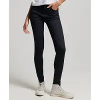 Superdry para mulher. W7010796A Calças de ganga skinny de cintura subida em algodão orgânico preto (25/32), Denim, Poliéster, Sustentável