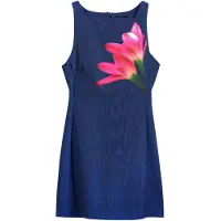 Desigual , Vestido mini efeito denim, PoliÉSter, Azul, XS