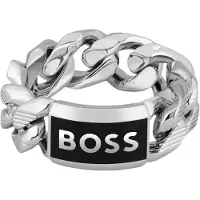 HUGO BOSS Anello Acciaio Kassy Emblem 1580681 66 Mm — Anello