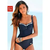 LASCANA Fato de banho modelador navy / branco