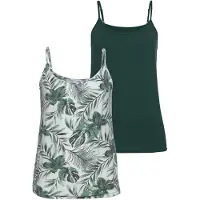 LASCANA Top verde escuro / branco natural