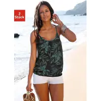 LASCANA Top esmeralda / preto