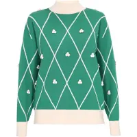 Swirly Pullover turquesa / branco