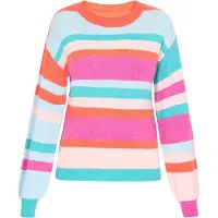 Swirly Pullover 'Back To School' creme / menta / laranja escuro / rosa