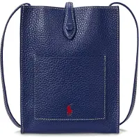 Ralph Lauren para mulher. 427960562009 Bolsa transversal Polo Play de couro marinho (OSFA), Casual, Pele