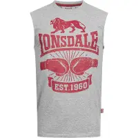Lonsdale Camisa 'Cleator' cinzento claro / vermelho sangue