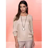 HEINE Blusa castanho claro / branco