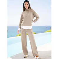 HEINE Sweatshirt castanho claro / branco