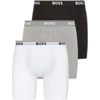 BOSS para homem. 50538142 Pack 3 Boxers Power branco, cinzento, preto (L), Homewear, Cinza, Algodão