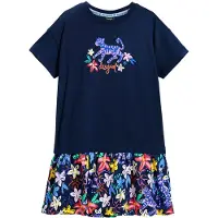 Desigual , Vestido curto estampado, AlgodÃO, Azul, 13/14