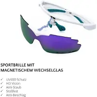 Yeaz Óculos de sol desportivos 'Sunup' verde / roxo / branco